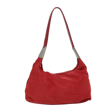 PRADA Shoulder Bag Nylon Red Auth bs13565