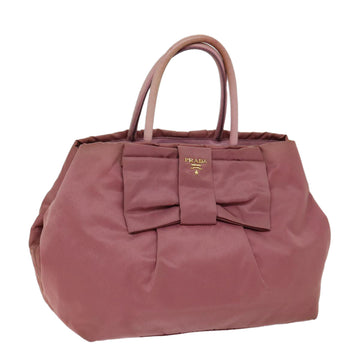 PRADA Hand Bag Nylon Pink Auth bs13566