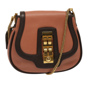 LOUIS VUITTON Art Deco Trappezio Shoulder Bag Leather Pink M97086 Auth bs13655A
