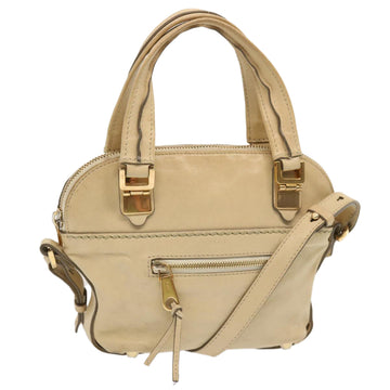 Chloe Hand Bag Leather 2way Beige Auth bs13698