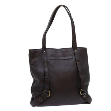 BURBERRY Tote Bag Leather Brown Auth bs13779