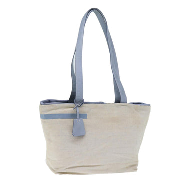 PRADA Shoulder Bag Canvas White Auth bs13803