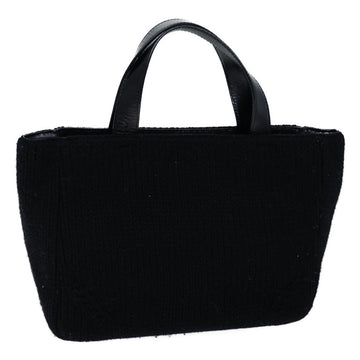 PRADA Hand Bag Wool Black Auth bs13809