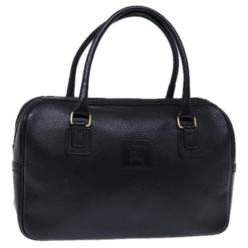 BURBERRYSs Hand Bag Leather Black Auth bs13821