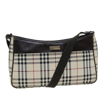 BURBERRY Nova Check Shoulder Bag Canvas Beige Auth bs13859