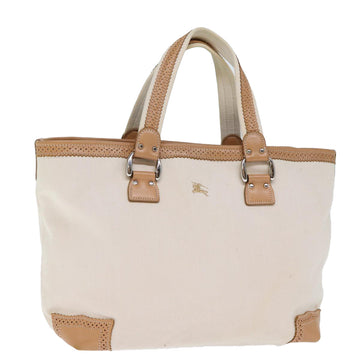 BURBERRY Blue Label Tote Bag Canvas Beige Auth bs13947