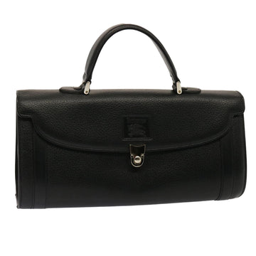 BURBERRYSs Hand Bag Leather Black Auth bs13979