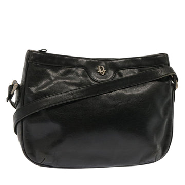 CHRISTIAN DIOR Shoulder Bag Leather Black Auth bs13988