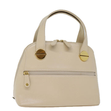 GIVENCHY Hand Bag Leather Beige Auth bs14017