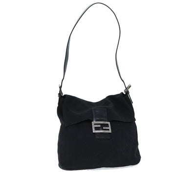 FENDI Mamma Shoulder Bag Nylon Black Auth bs14019