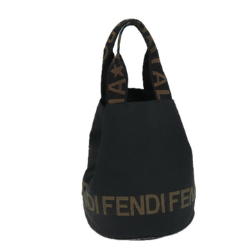 FENDI Hand Bag Nylon Black Auth bs14283