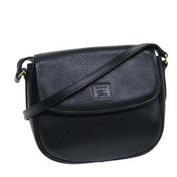 BURBERRYSs Shoulder Bag Leather Black Auth bs14366
