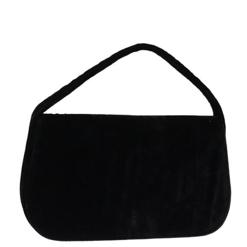 PRADA Hand Bag Velor Black Auth bs14371