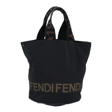 FENDI Hand Bag Nylon Black Auth bs14392