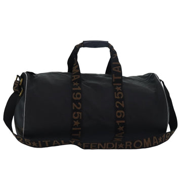 FENDI Boston Bag Nylon 2way Black Auth bs14394