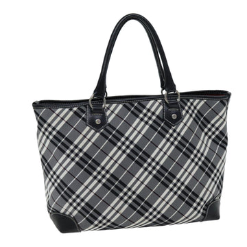 BURBERRY Nova Check Blue Label Hand Bag Nylon Black Auth bs14430