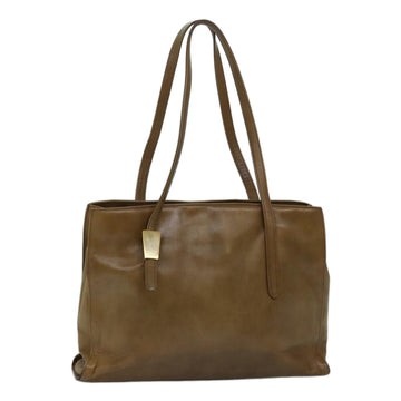 VALENTINO Tote Bag Leather Beige Auth bs14457
