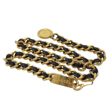 CHANEL Chain Pearl Belt metal 35.8