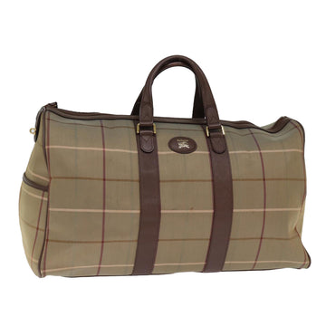 BURBERRYSs Nova Check Boston Bag Canvas Beige Auth bs14513