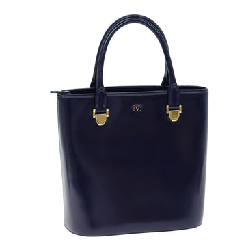 VALENTINO Hand Bag Leather Navy Auth bs14522