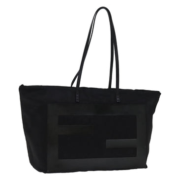 FENDI Tote Bag Canvas Black Auth bs14546