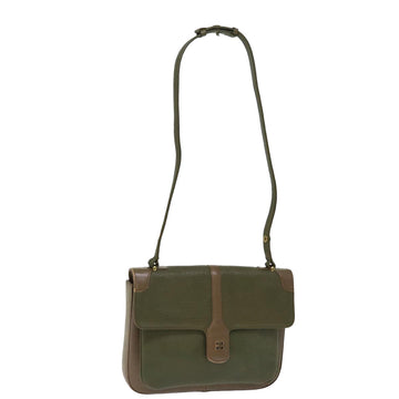 GIVENCHY Shoulder Bag Leather Green Auth bs14601