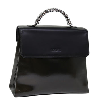 LOEWE Velazquez Hand Bag Enamel Leather Black Auth bs14706