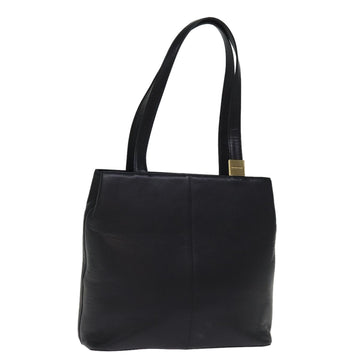 BURBERRY Shoulder Bag Leather Black Auth bs14825