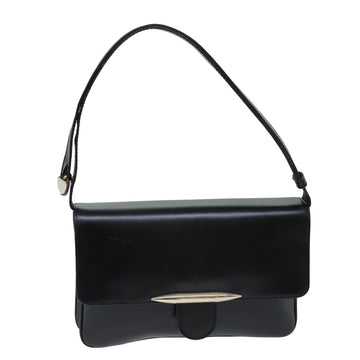 LOEWE Shoulder Bag Leather Black Auth bs14851