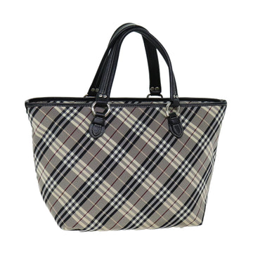 BURBERRY Nova Check Blue Label Tote Bag Canvas Beige Black Auth bs14934