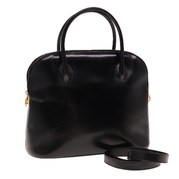 CELINE Hand Bag Leather 2way Black Auth bs15050