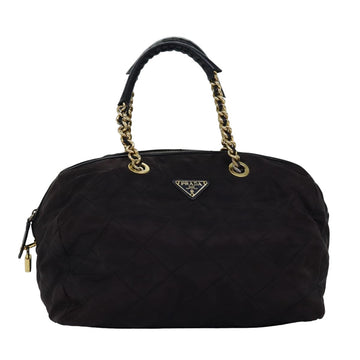 PRADA Hand Bag Nylon Black Auth bs15075