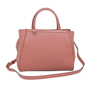 FENDI To joule Hand Bag Leather 2way Pink Auth bs15234