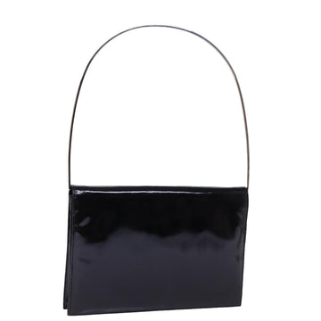 GUCCI Shoulder Bag Enamel Black Auth bs15262