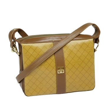 GIVENCHY Shoulder Bag PVC Leather Yellow Brown Auth bs15323