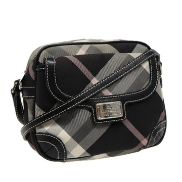 BURBERRY Nova Check Blue Label Shoulder Bag Nylon Black White pink Auth bs15354