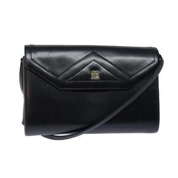 GIVENCHY Shoulder Bag Leather Black Auth bs15373