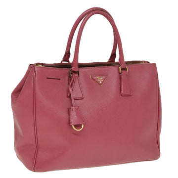 PRADA Galleria Hand Bag Safiano leather Pink Auth bs15375