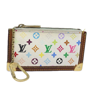 LOUIS VUITTON Monogram Multicolor Pochette Cles Purse White M92655 Auth bs15415