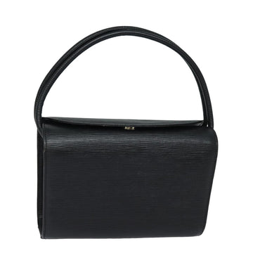 FENDI Hand Bag Leather Black Auth bs15470