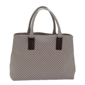 BOTTEGA VENETA Hand Bag PVC Leather Gray Auth bs15475