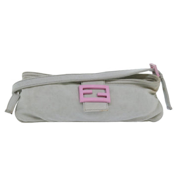 FENDI Shoulder Bag Nylon Gray Auth bs15669