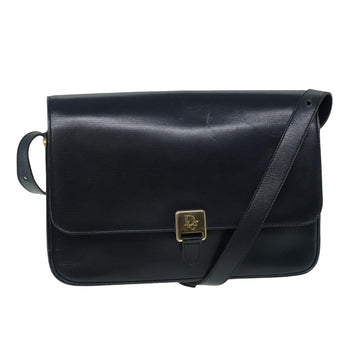 CHRISTIAN DIOR Shoulder Bag Leather Navy Auth bs15773