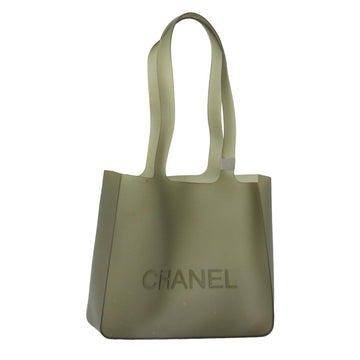 CHANEL Shoulder Bag Rubber Gray CC Auth bs15774