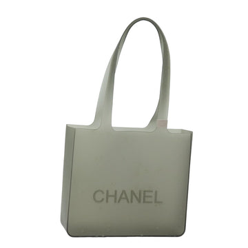 CHANEL Shoulder Bag Rubber Gray CC Auth bs15775