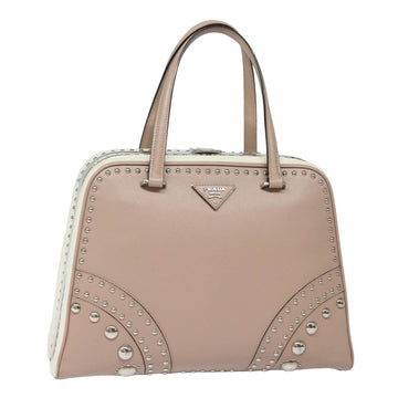 PRADA Hand Bag Safiano leather Pink Auth bs15840