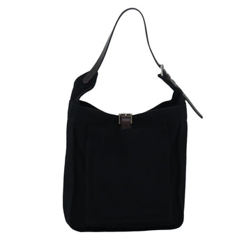 HERMES Maruwari PM Shoulder Bag Canvas Black Auth bs15867