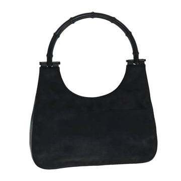 GUCCI Bamboo Hand Bag Nylon Black 001 3739 Auth bs15883