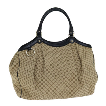 GUCCI Sukey Diamante Hand Bag Canvas Beige 211943 Auth bs15886