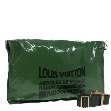 LOUIS VUITTON Busus Shoulder Bag Enamel Green LV Auth bs15987